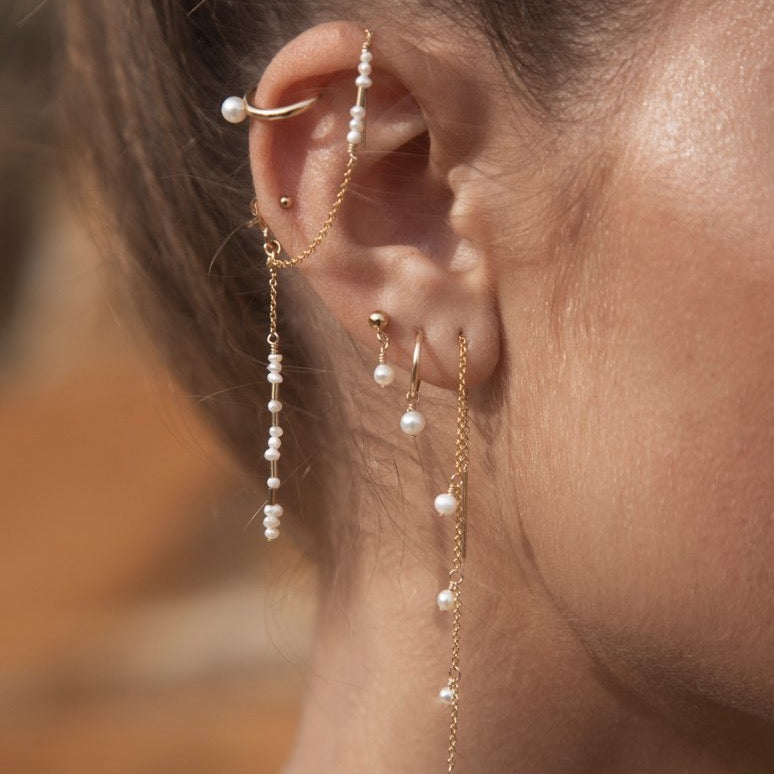 White Czs Pave Chain Earring Stack  Moonlust jewellery store