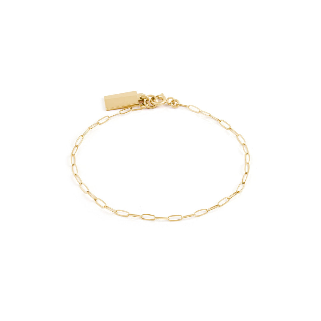 Rectangle Tag Anklet - Gold