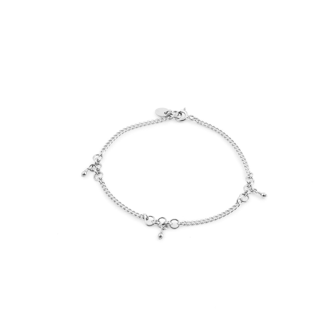 Magali Beaded Anklet - Sterling Silver