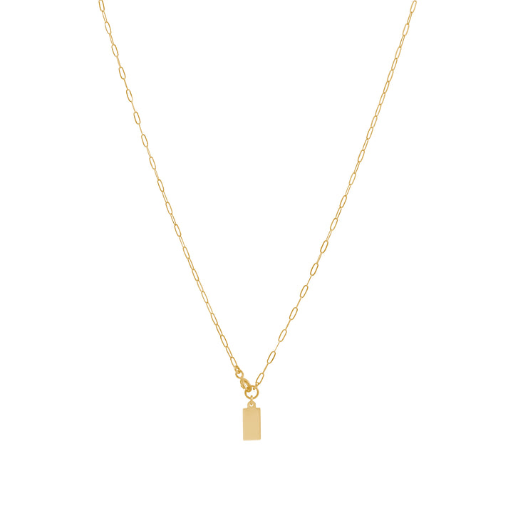 Rectangle Tag Necklace - Gold