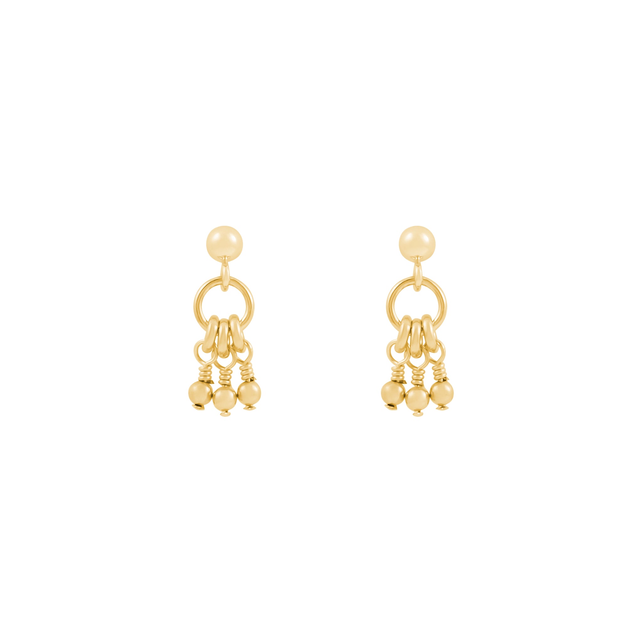 Gold earrings with deals beads