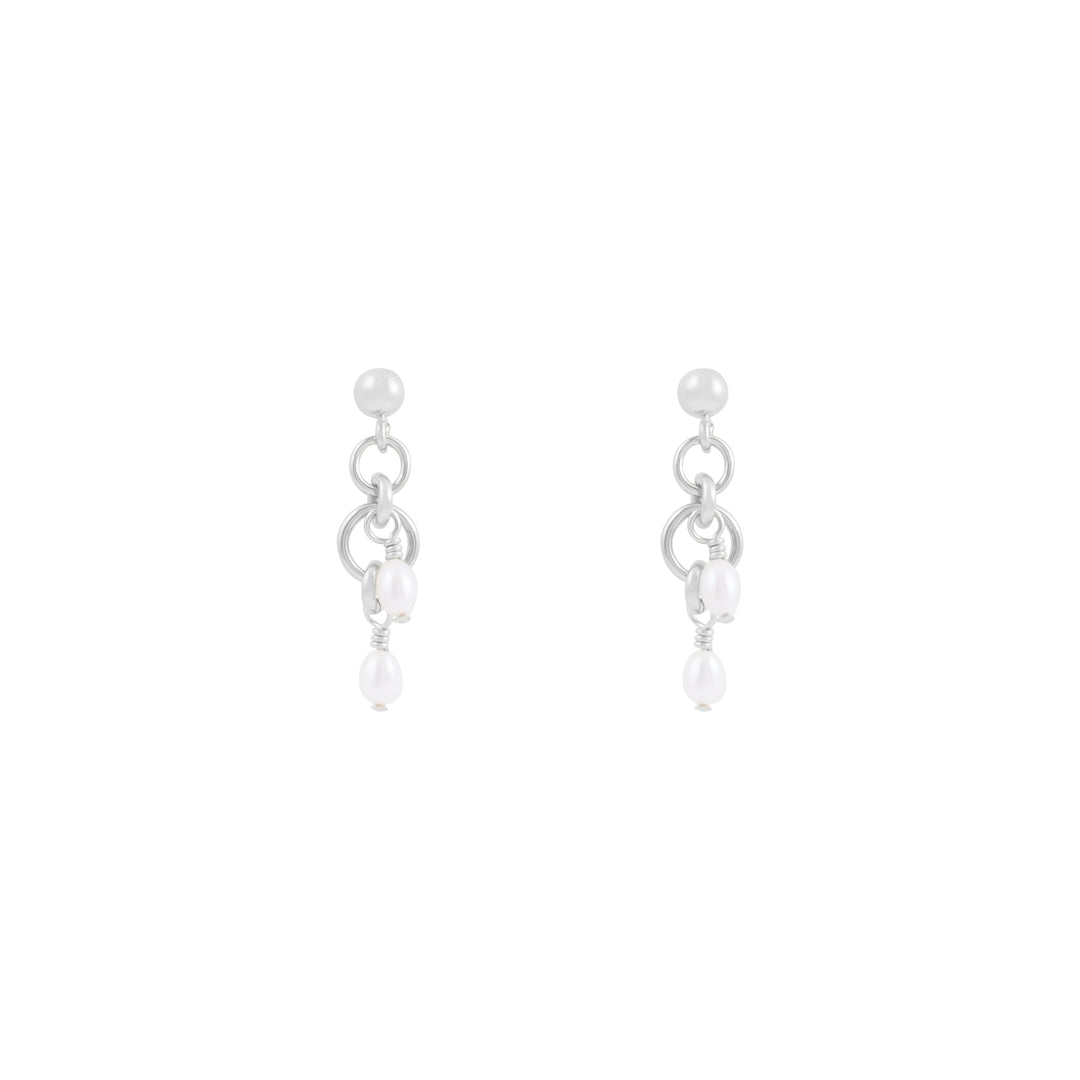 Peta Freshwater Pearl Earrings - Sterling Silver