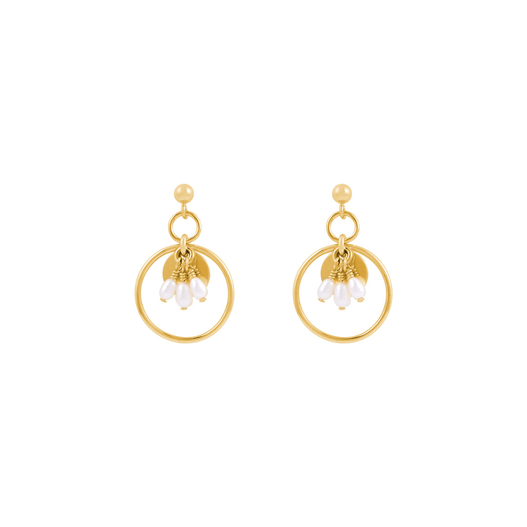 Zuir Freshwater Pearl Earrings - Gold