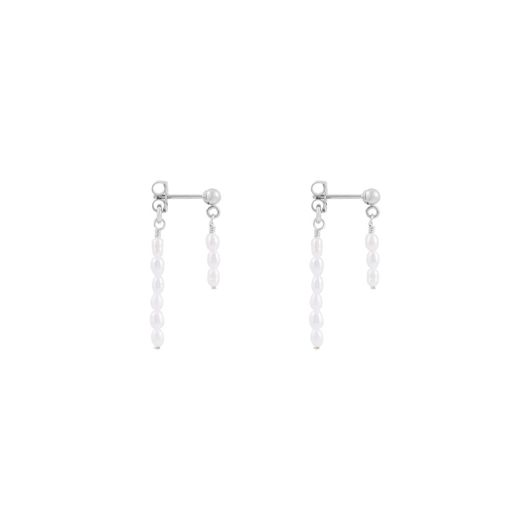 Aimee Freshwater Pearl Earrings - Silver