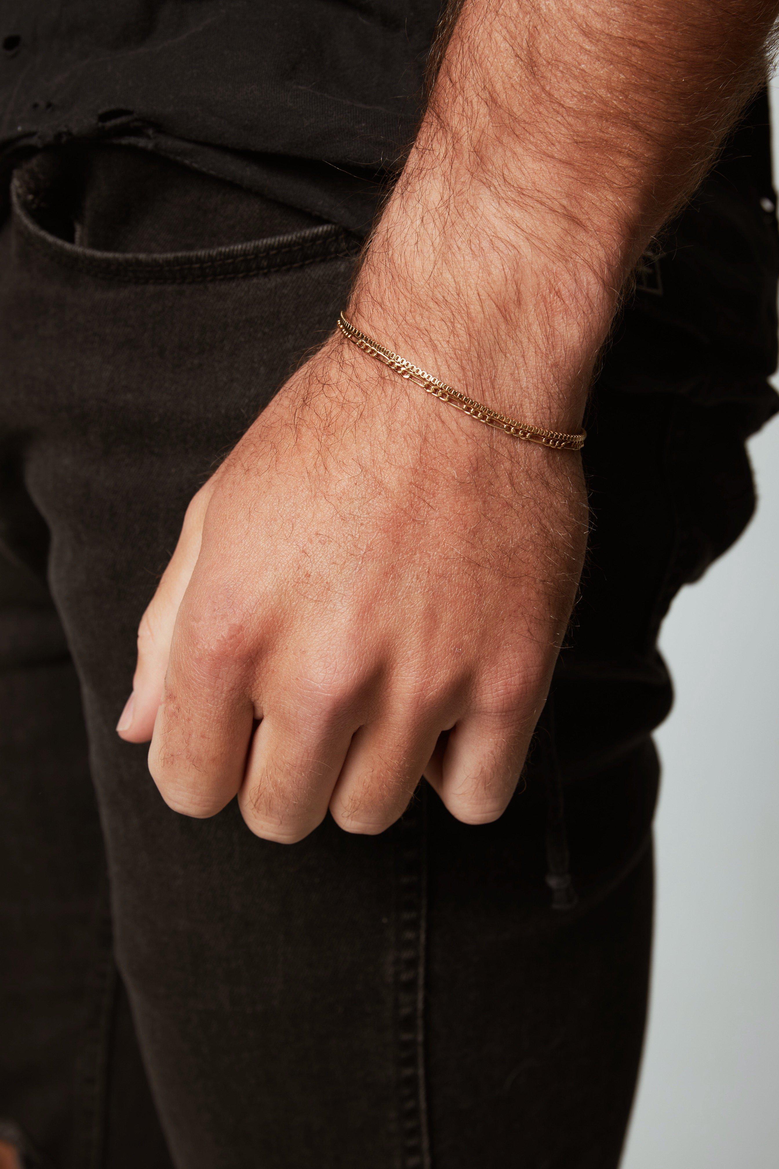 Mens thin chain deals bracelet