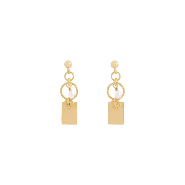 Indy Freshwater Pearl Earrings - Gold