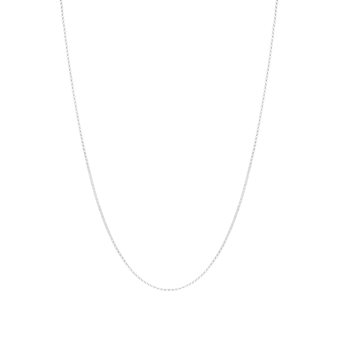Thin Rolo Chain Necklace - Sterling Silver