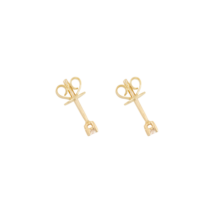 Diamond Stud Earrings - Solid Gold