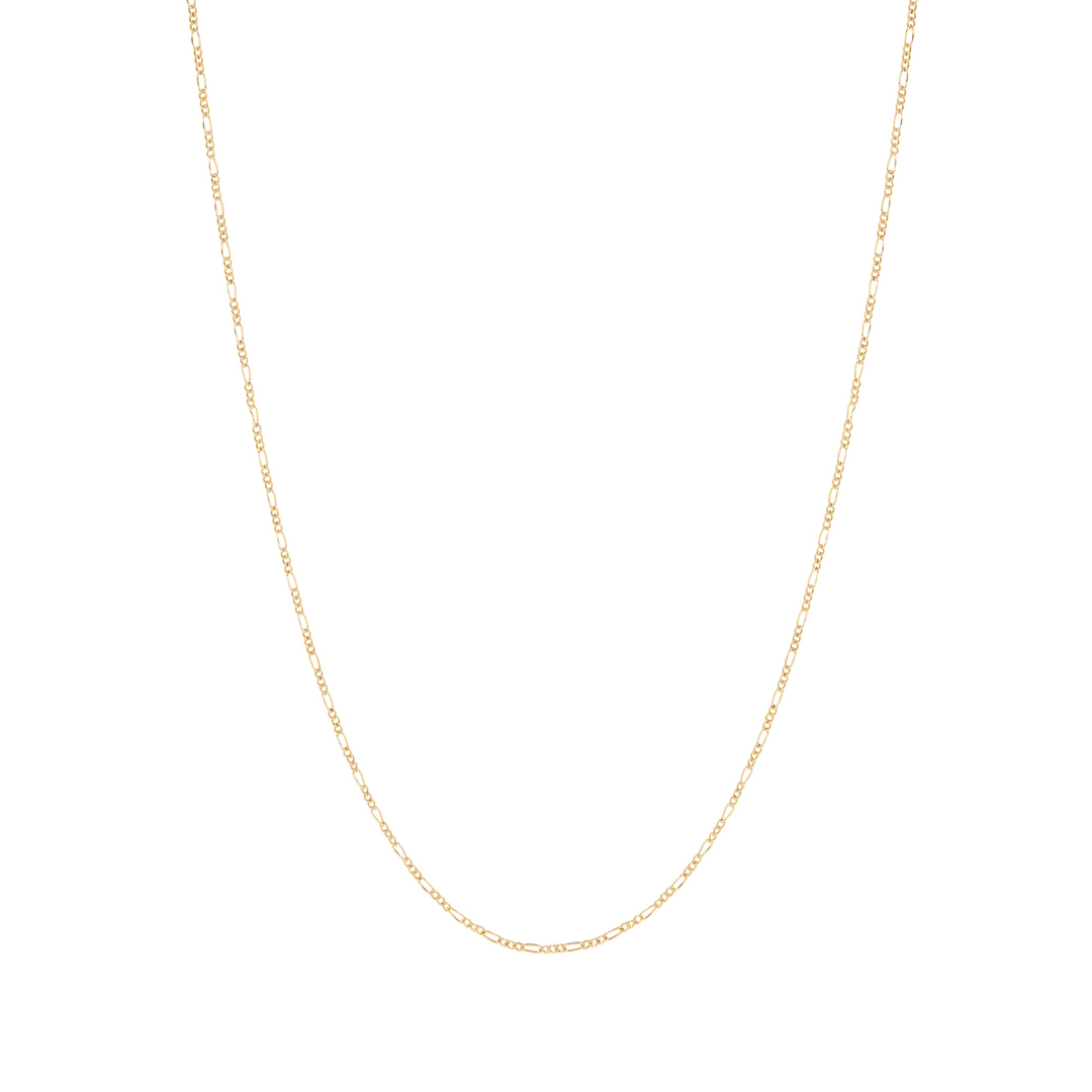 Ultra Fine Figaro Chain Necklace - Gold