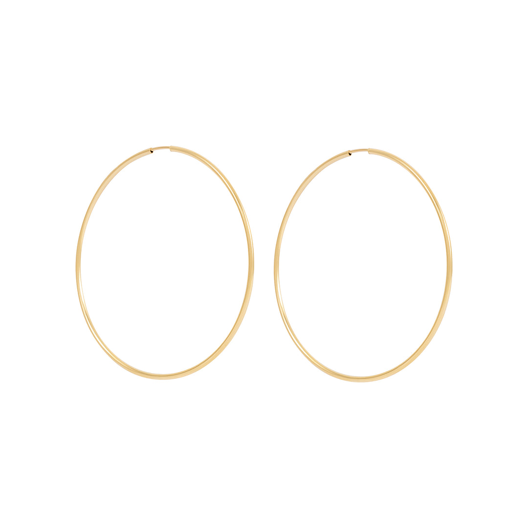 Thin Hoop Earrings - Gold