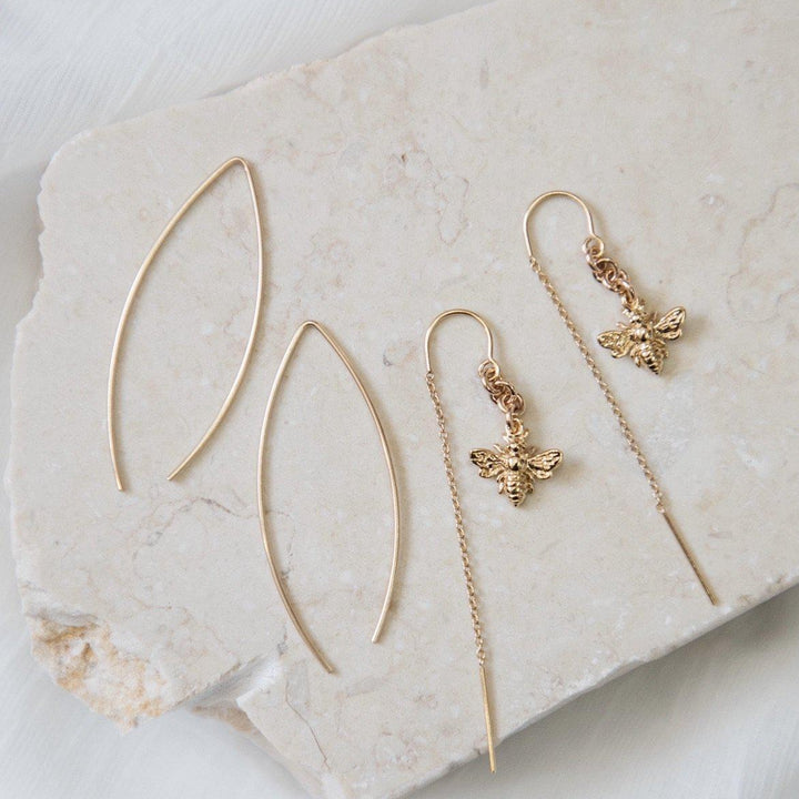 Bee Thread Earrings - Gold