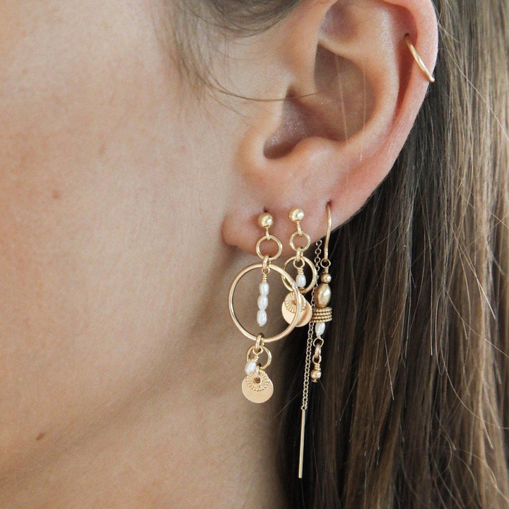 Elsa Freshwater Pearl Earrings - Gold